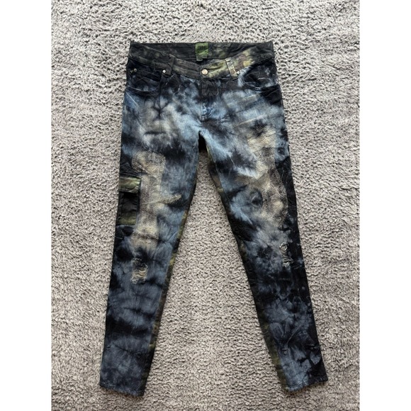 Tripp nyc Denim - Daang Goodman Tripp‎ Nyc Distressed Camo Print Skinny Cargo Jeans Womens Size 29